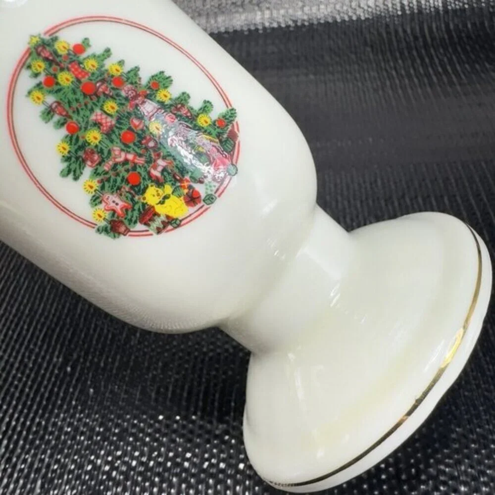 Vintage Japanese Porcelain Candle Stick Holder Set 2 Holiday Christmas Theme VTG